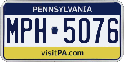 PA license plate MPH5076