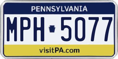 PA license plate MPH5077