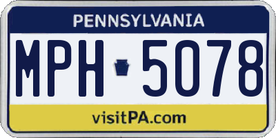 PA license plate MPH5078