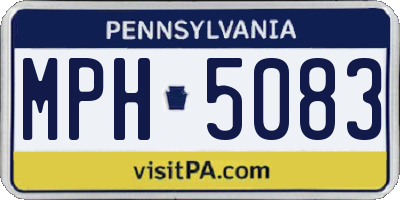 PA license plate MPH5083