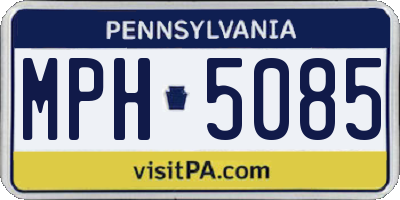PA license plate MPH5085