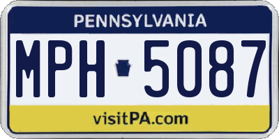 PA license plate MPH5087
