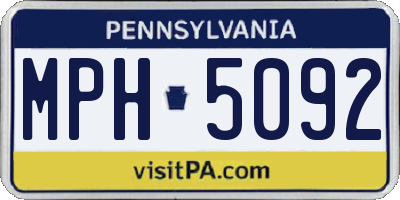 PA license plate MPH5092