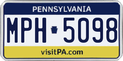 PA license plate MPH5098