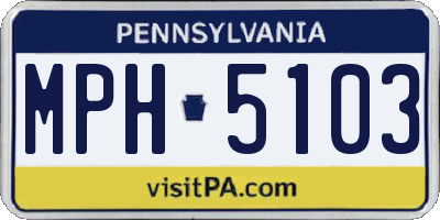 PA license plate MPH5103