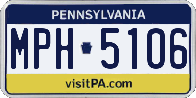 PA license plate MPH5106