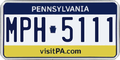 PA license plate MPH5111