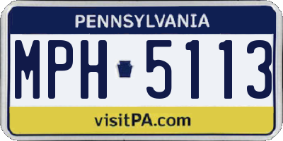 PA license plate MPH5113