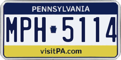 PA license plate MPH5114