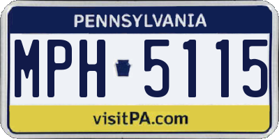 PA license plate MPH5115