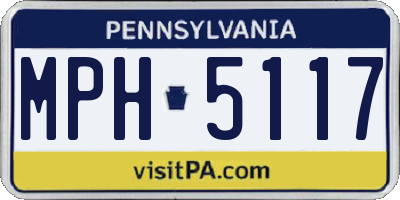 PA license plate MPH5117
