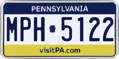 PA license plate MPH5122