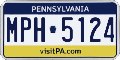 PA license plate MPH5124