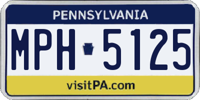 PA license plate MPH5125