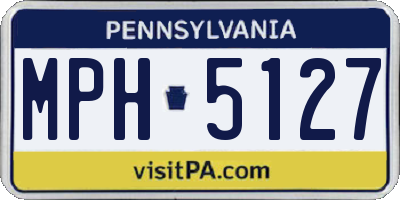 PA license plate MPH5127