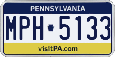 PA license plate MPH5133