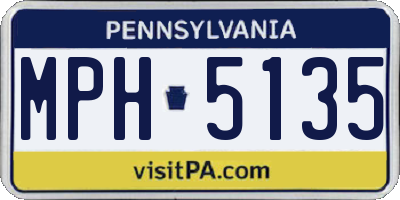 PA license plate MPH5135