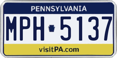 PA license plate MPH5137