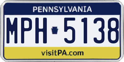 PA license plate MPH5138