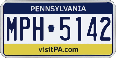 PA license plate MPH5142