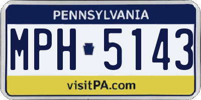 PA license plate MPH5143