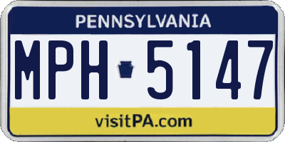 PA license plate MPH5147