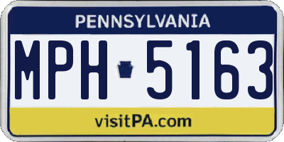 PA license plate MPH5163