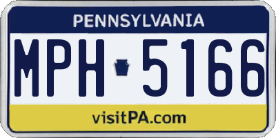 PA license plate MPH5166