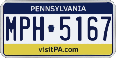 PA license plate MPH5167