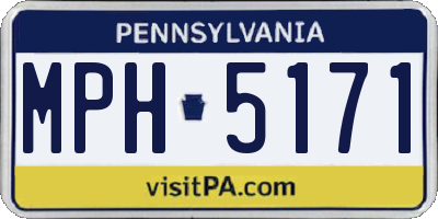 PA license plate MPH5171