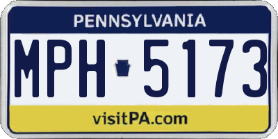 PA license plate MPH5173