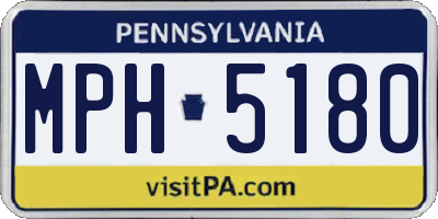 PA license plate MPH5180