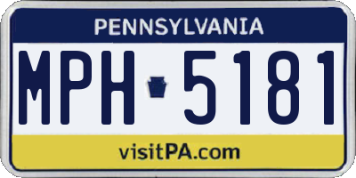 PA license plate MPH5181