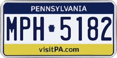PA license plate MPH5182