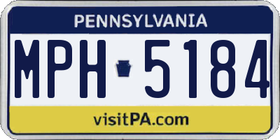PA license plate MPH5184