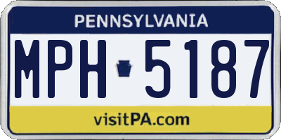 PA license plate MPH5187