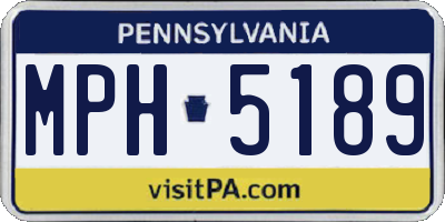 PA license plate MPH5189
