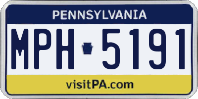 PA license plate MPH5191