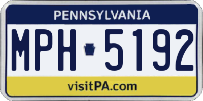 PA license plate MPH5192