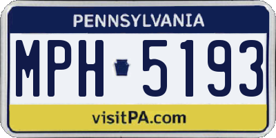 PA license plate MPH5193