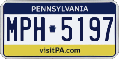 PA license plate MPH5197