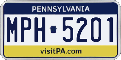 PA license plate MPH5201