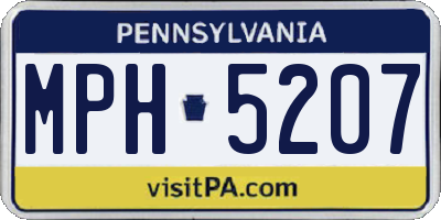 PA license plate MPH5207