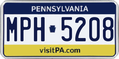 PA license plate MPH5208