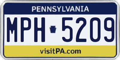 PA license plate MPH5209