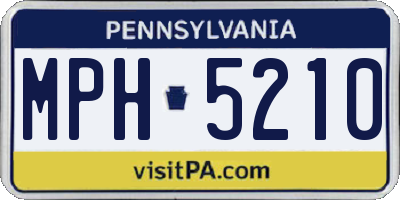 PA license plate MPH5210