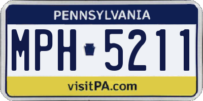 PA license plate MPH5211