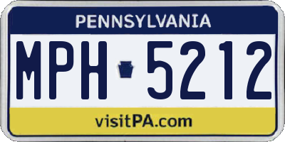 PA license plate MPH5212
