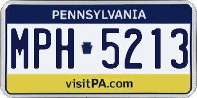 PA license plate MPH5213