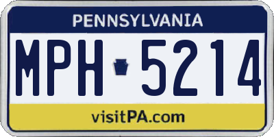 PA license plate MPH5214